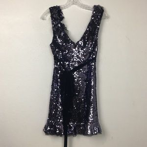 Black sequin party dress